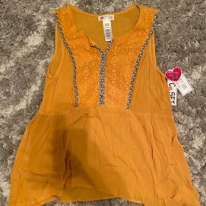 Yellow girls tank top